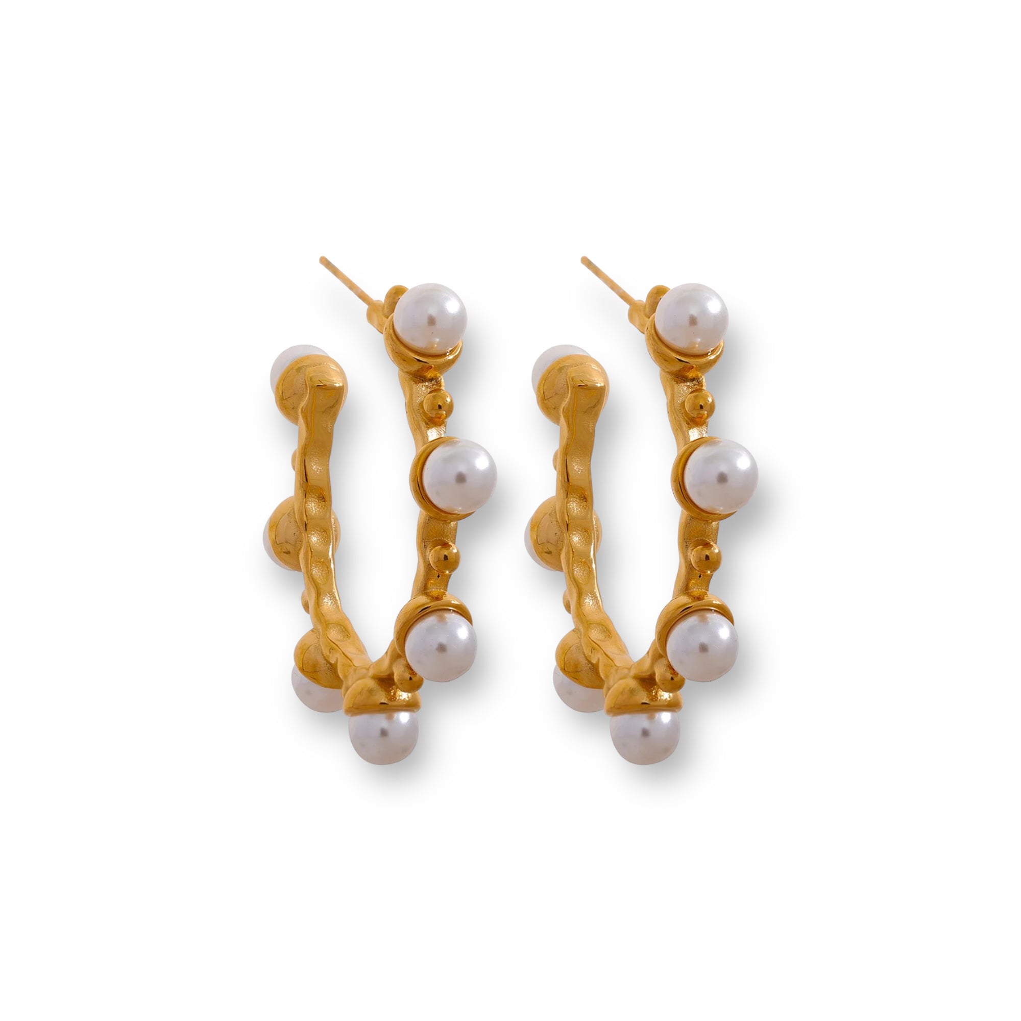 Maiella Pearl Hoop Earrings